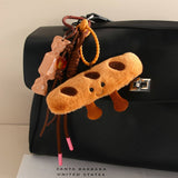Creative Plush Baguette & Croissant Keychain Charm