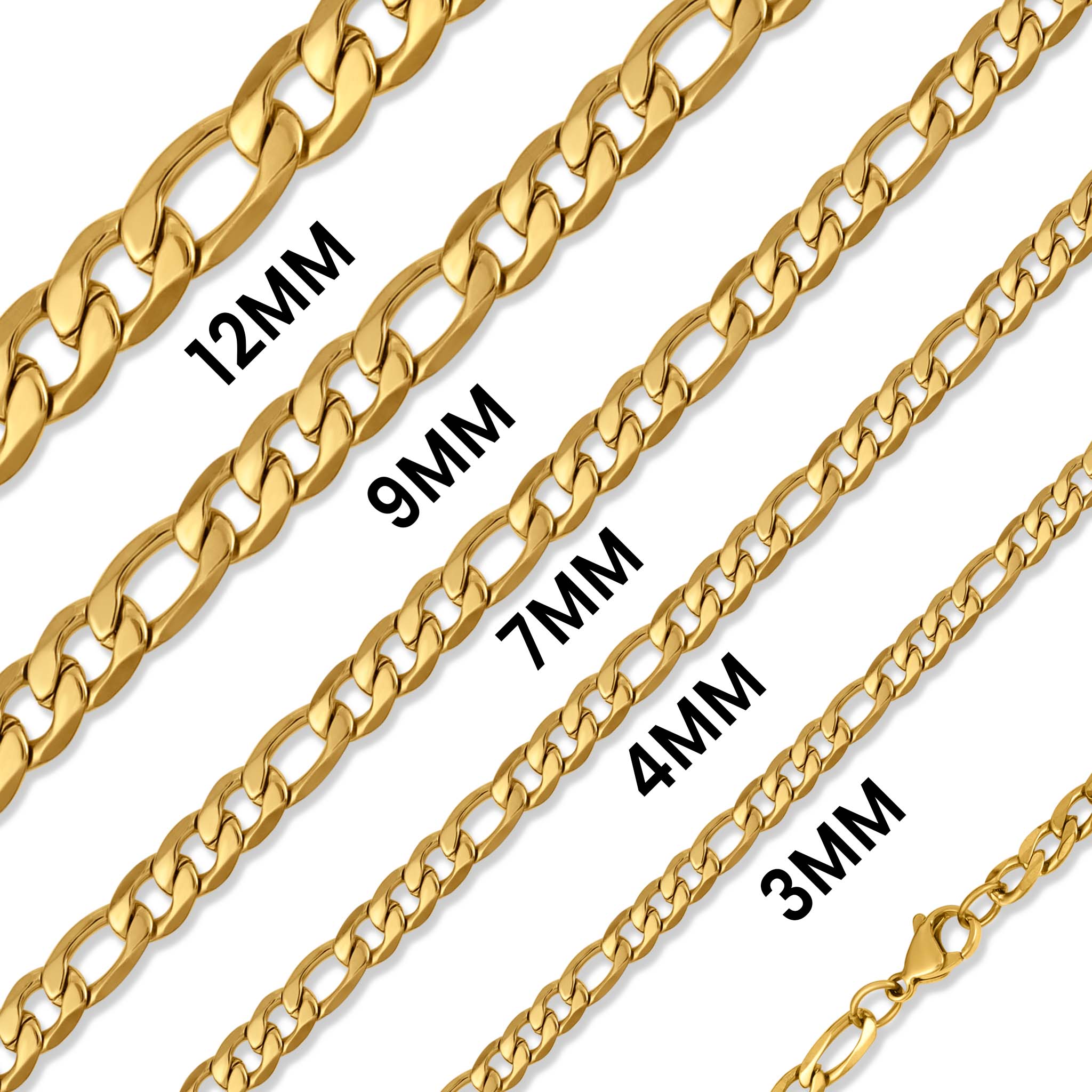 18K Gold Figaro Chain Necklace