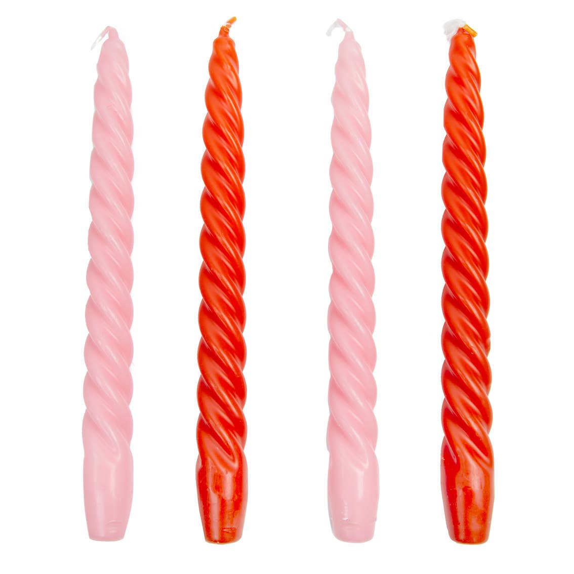 Orange or Pink Spiral Dinner Candles | set of 2
