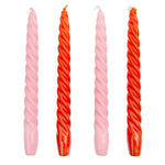 Orange or Pink Spiral Dinner Candles | set of 2