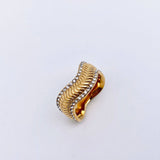 Cubic Zirconia Wave-shaped 18k Gold Plated Ring - FGS
