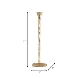 Taper Candle Holder - Gold Metal Forged, 11 in.