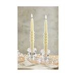 Ivory Twist LED Taper Candles Set of 2