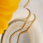 Vern 18K Gold Non-Tarnish Classic Wheat Chain