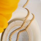 Vern 18K Gold Non-Tarnish Classic Wheat Chain