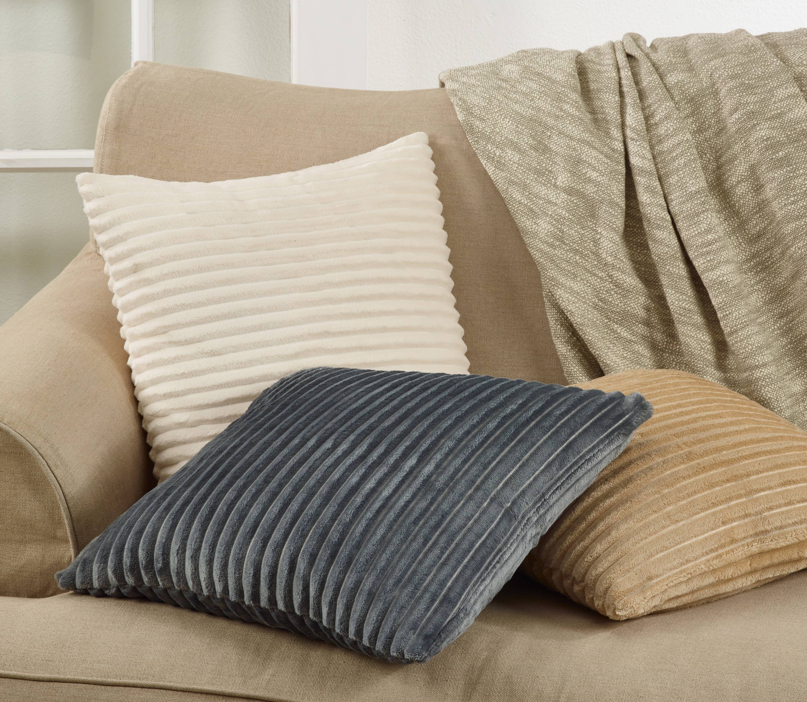 Faux Rabbit Fur Throw Pillow