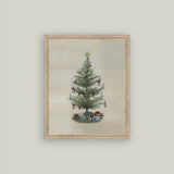 Vintage Tree with Bows Framed Antique Art