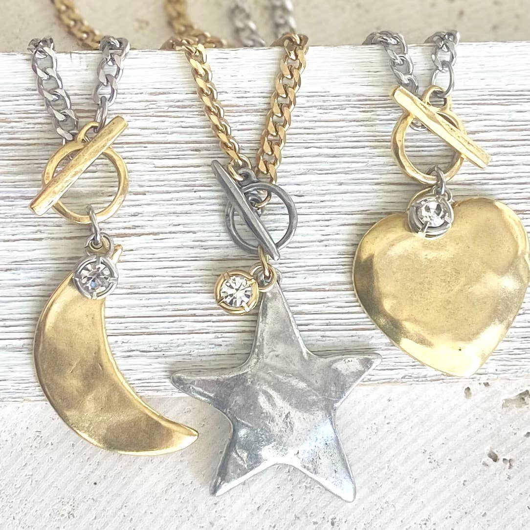 Star moon heart mixed meta necklaces no tarnish jewelry 2025