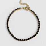 18K Gold PVD Jet Black Tennis Chain Bracelet / Anklet