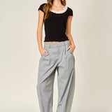 STRIPE CLASSIC BARREL PANTS