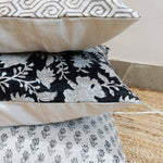 Hand block printed pillow cover with insert