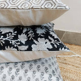 Hand block printed pillow cover with insert
