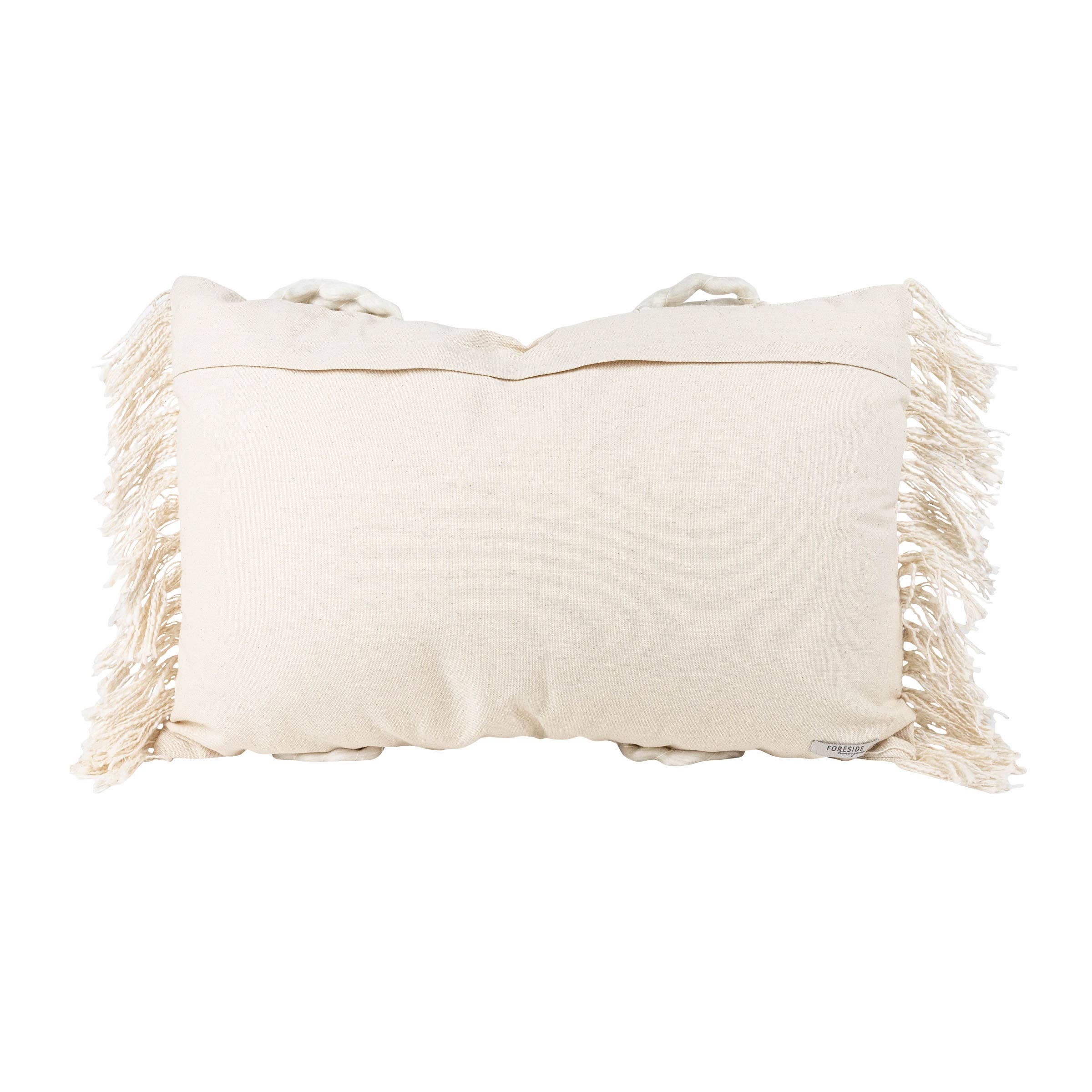 Gabriella Textured Yarn White 14x22 Hand Woven Filled Pillow