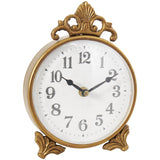 French Country Gold Metal Clock