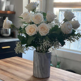 Marble Utensil Holder, White, 4.75" x 4.75" x 7"