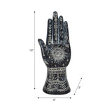 Black 10 in. Resin Novelty Tattoo Hand Sculpture