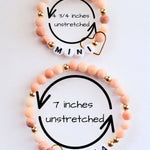 Mama MINI matching Pink beaded stretch bracelet jewelry set