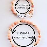 Mama MINI matching Pink beaded stretch bracelet jewelry set