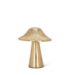 Small Ribbed Mushroom - Gold - 4"H