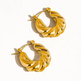 Kimberly 18K Gold Non-Tarnish Braided Hoop Earring