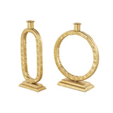 Modern Gold Metal Candle Holder Set