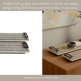 Trays Set of 2 - Black/White Wood Handled, 18/22 in.
