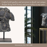 Gray 25x15 in. Resin Modern Cracked Torso Sculpture