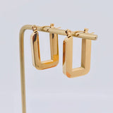 U Shape 18K Gold Plated Stainless Steel Hoop Earrings - FGS