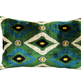 Silk Velvet Ikat Pillow Cover