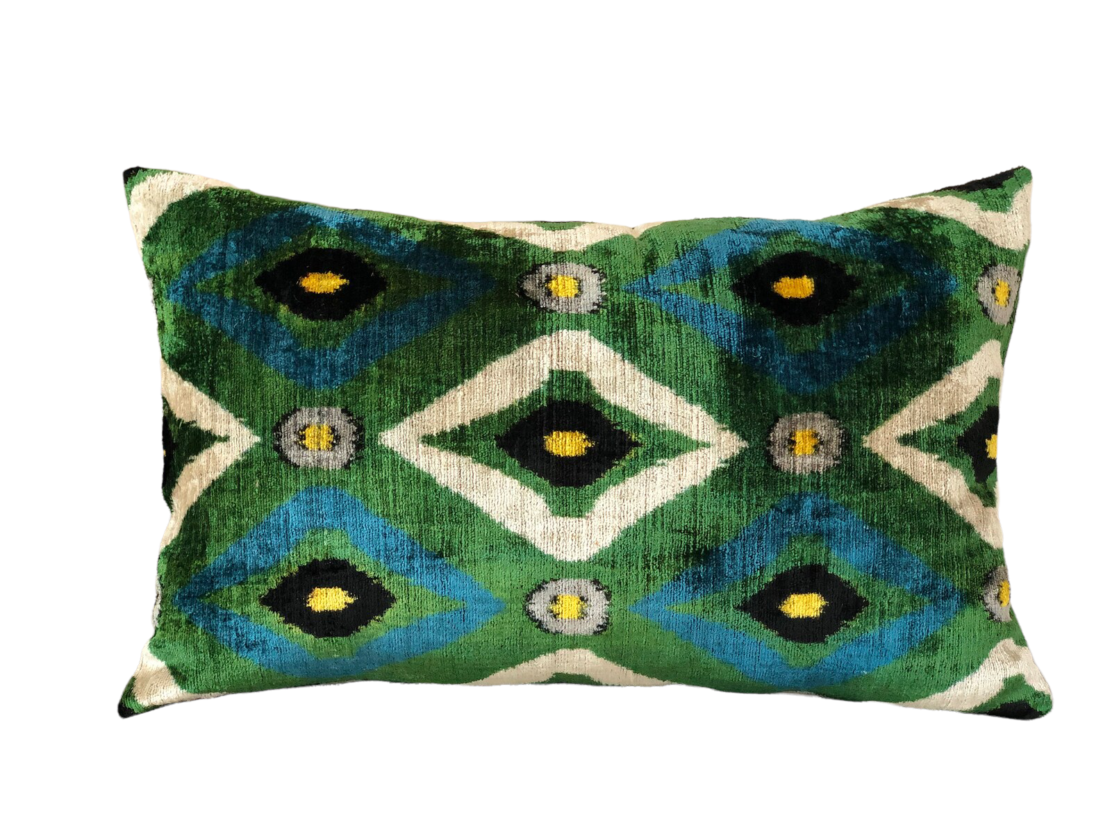 Silk Velvet Ikat Pillow Cover