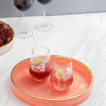 Pink Resin Round Serving  Tray