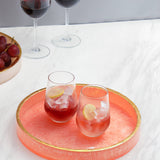 Pink Resin Round Serving  Tray