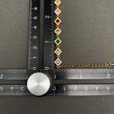 Colored Geometric Zircon 18K Gold Plated SS Bracelet - FGS