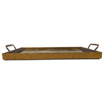 Pink and Brown Equestrian Fabric Print Decorative Tray