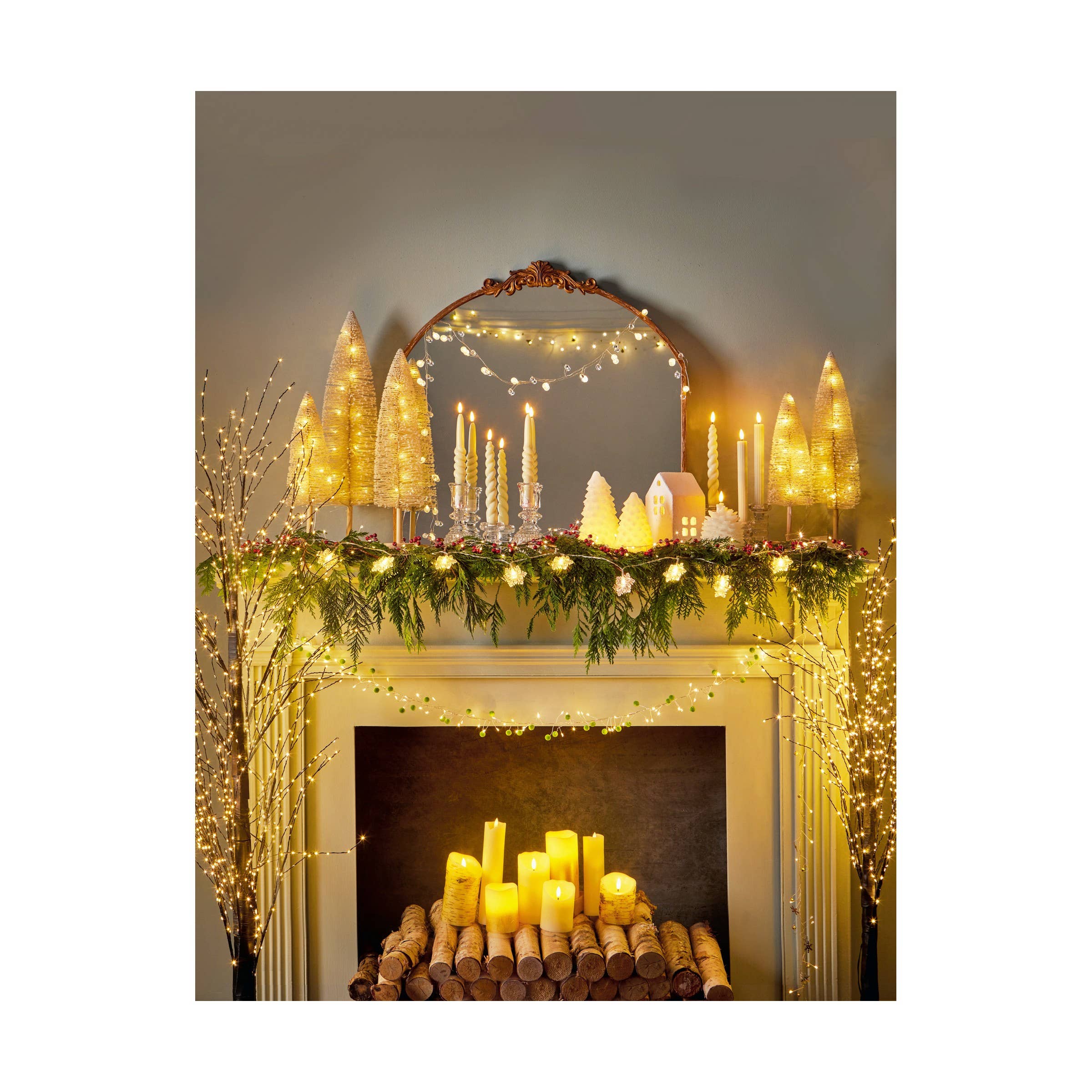 Ivory Twist LED Taper Candles Set of 2
