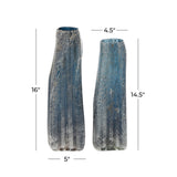 Contemporary Blue Glass Vase Set
