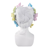 Planter - White Polyresin Lady with Butterflies, 7 in.