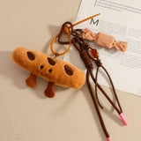 Creative Plush Baguette & Croissant Keychain Charm