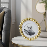 Photo Frame - Gold Glass Elegant Matted Beaded, 6x6 in.