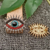 Sparkling Rhinestone Devil's Eye Brooch