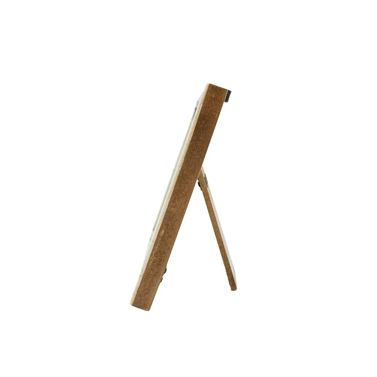 Wooden stand on a white background