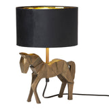 17.75"H Gold Origami Horse Base Table Lamp with Drum Shade