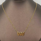 Lucky Numbers 18K Gold Plated Stainless Steel Necklace - FGS