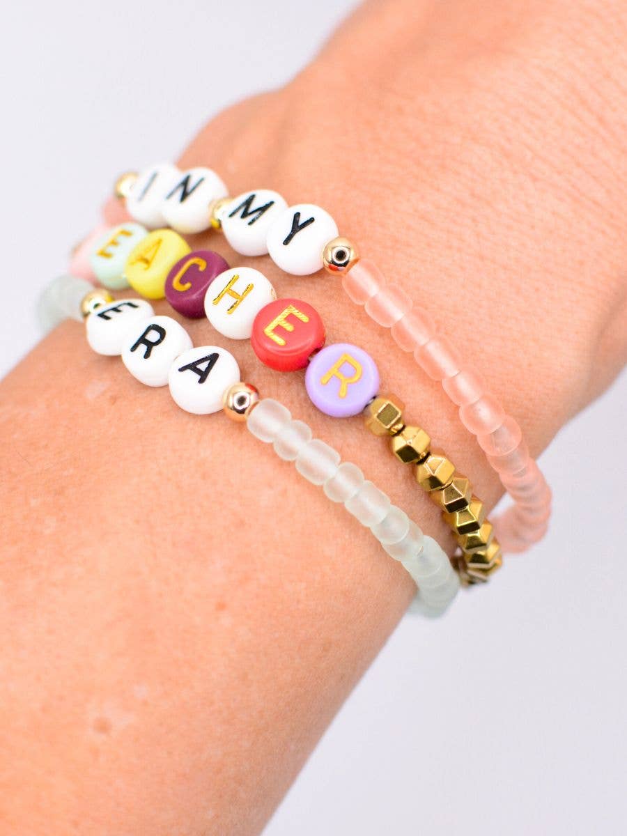 In my Teacher Era Thank you personalized gift bracelet set
