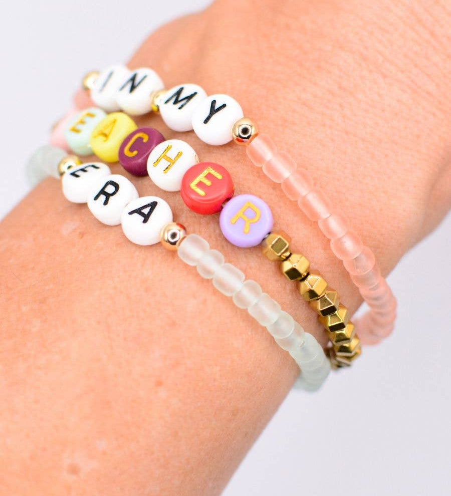 In my Teacher Era Thank you personalized gift bracelet set
