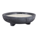 Candle - Lemon Scent Black Ceramic Distressed Footed, 46 Oz