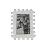 Belle 4x6 Photo Picture Frame Ball Accents of White Wood