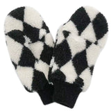 Diamond Pattern Sherpa Warm Mittens Winter Gloves