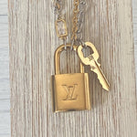 Louis Vuitton  lock necklace repurposed upcycled LV