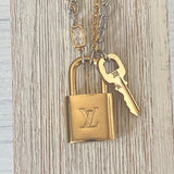 Louis Vuitton  lock necklace repurposed upcycled LV